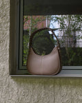 Textured Leather Braided Strap Hobo Shoulder Bag