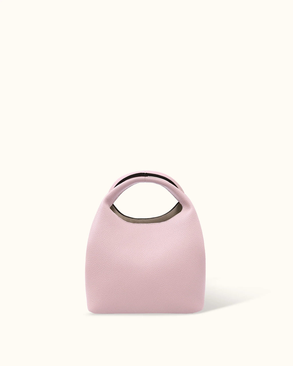 Soft Pebbled Leather Mini Curved Handheld Hobo Bag