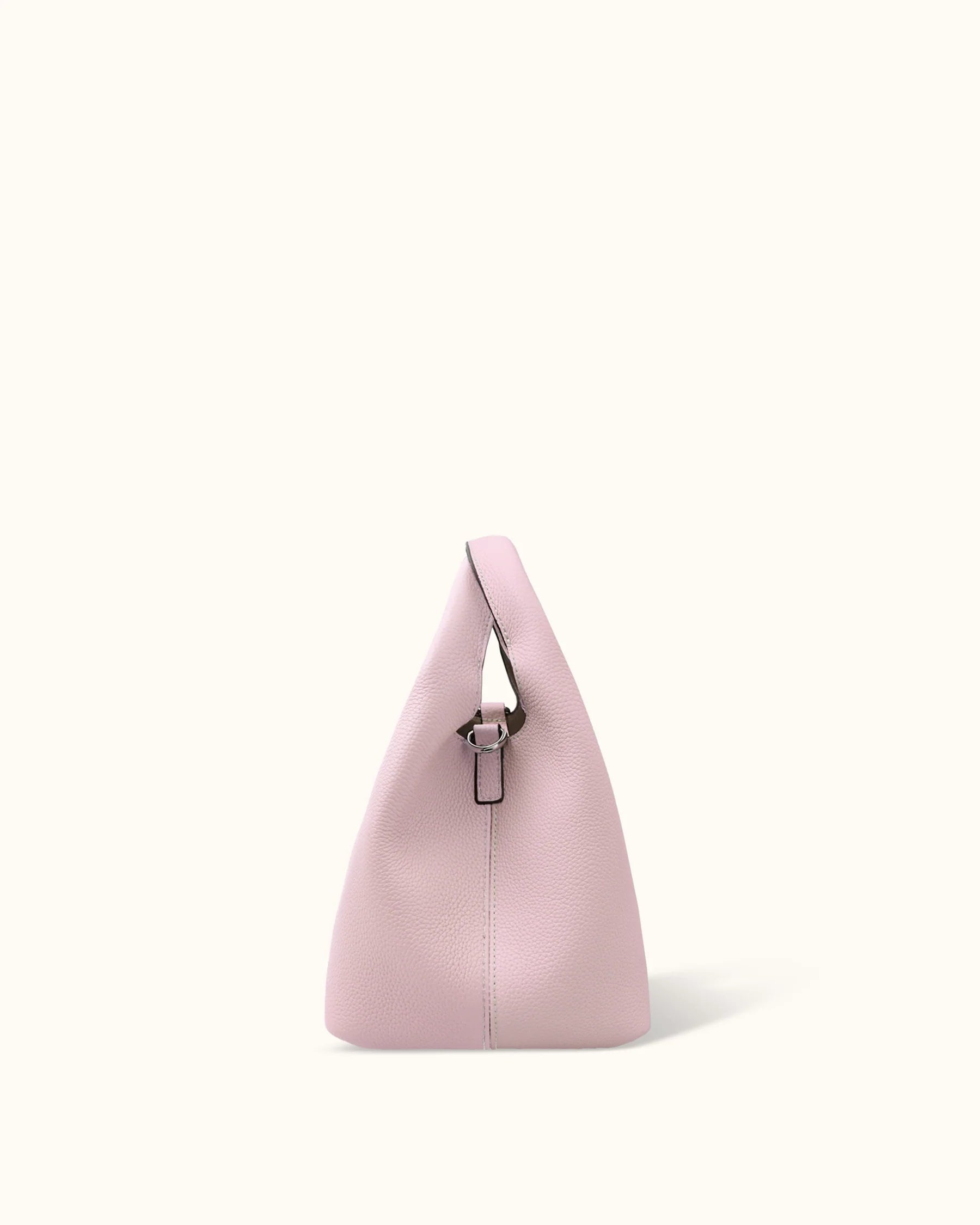 Soft Pebbled Leather Mini Curved Handheld Hobo Bag
