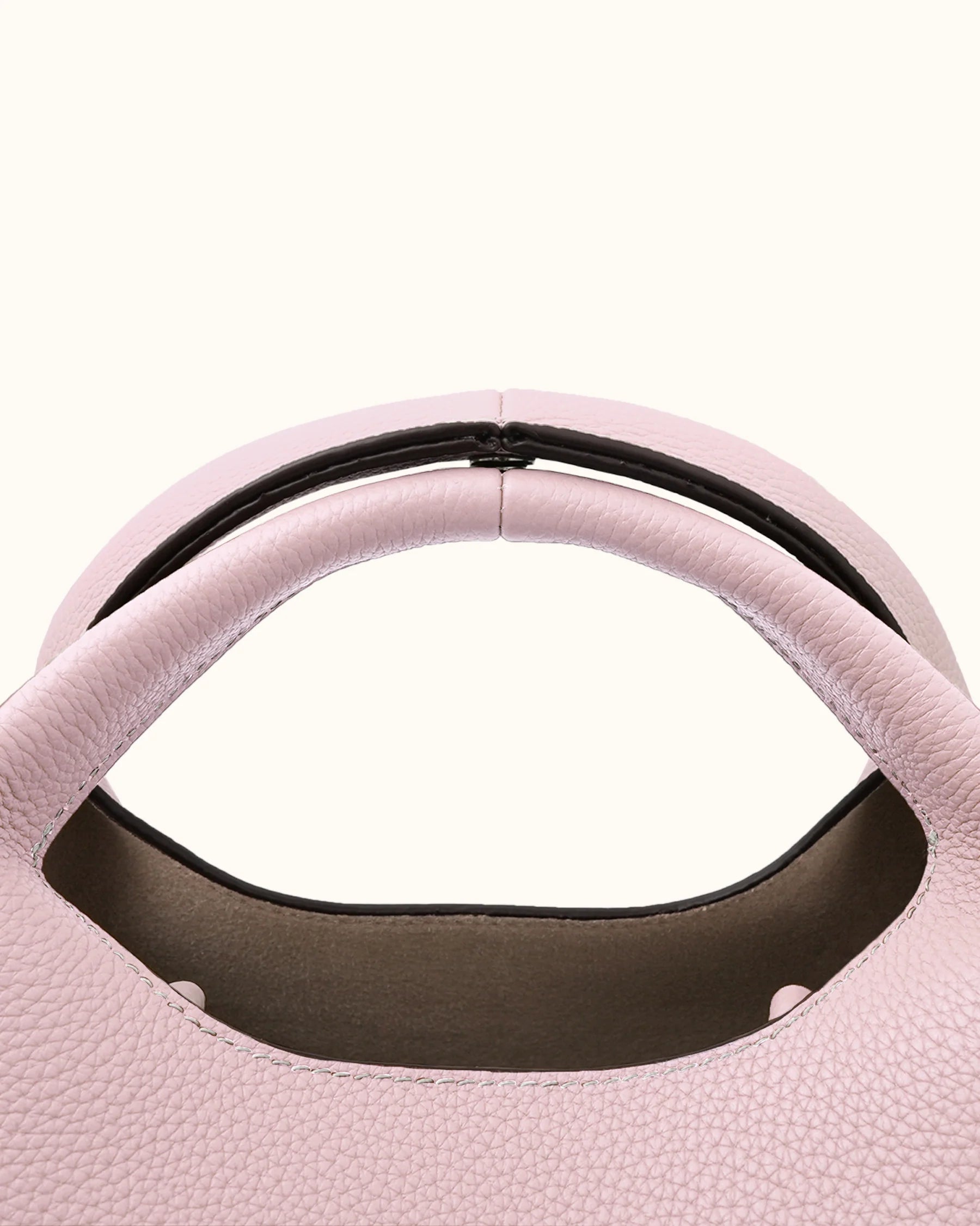 Soft Pebbled Leather Mini Curved Handheld Hobo Bag