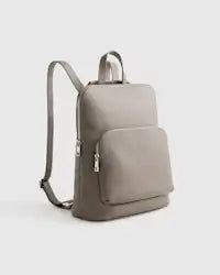 Minimal Pebbled Leather Convertible Multiway Backpack