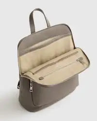 Minimal Pebbled Leather Convertible Multiway Backpack
