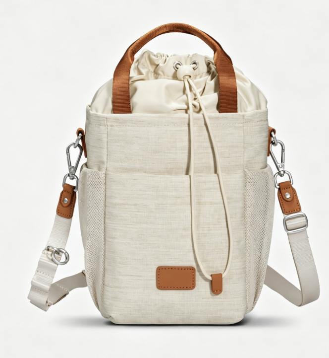 Drawstring Multiway Mini Canvas Crossbody Bucket Bag