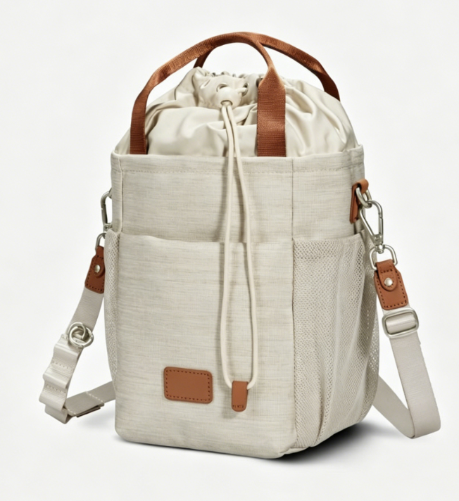 Drawstring Multiway Mini Canvas Crossbody Bucket Bag